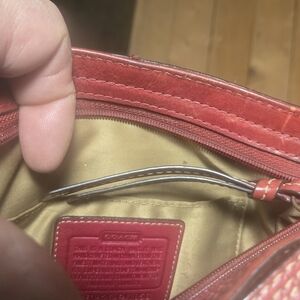 Coach Red Leather Shoulder Bag